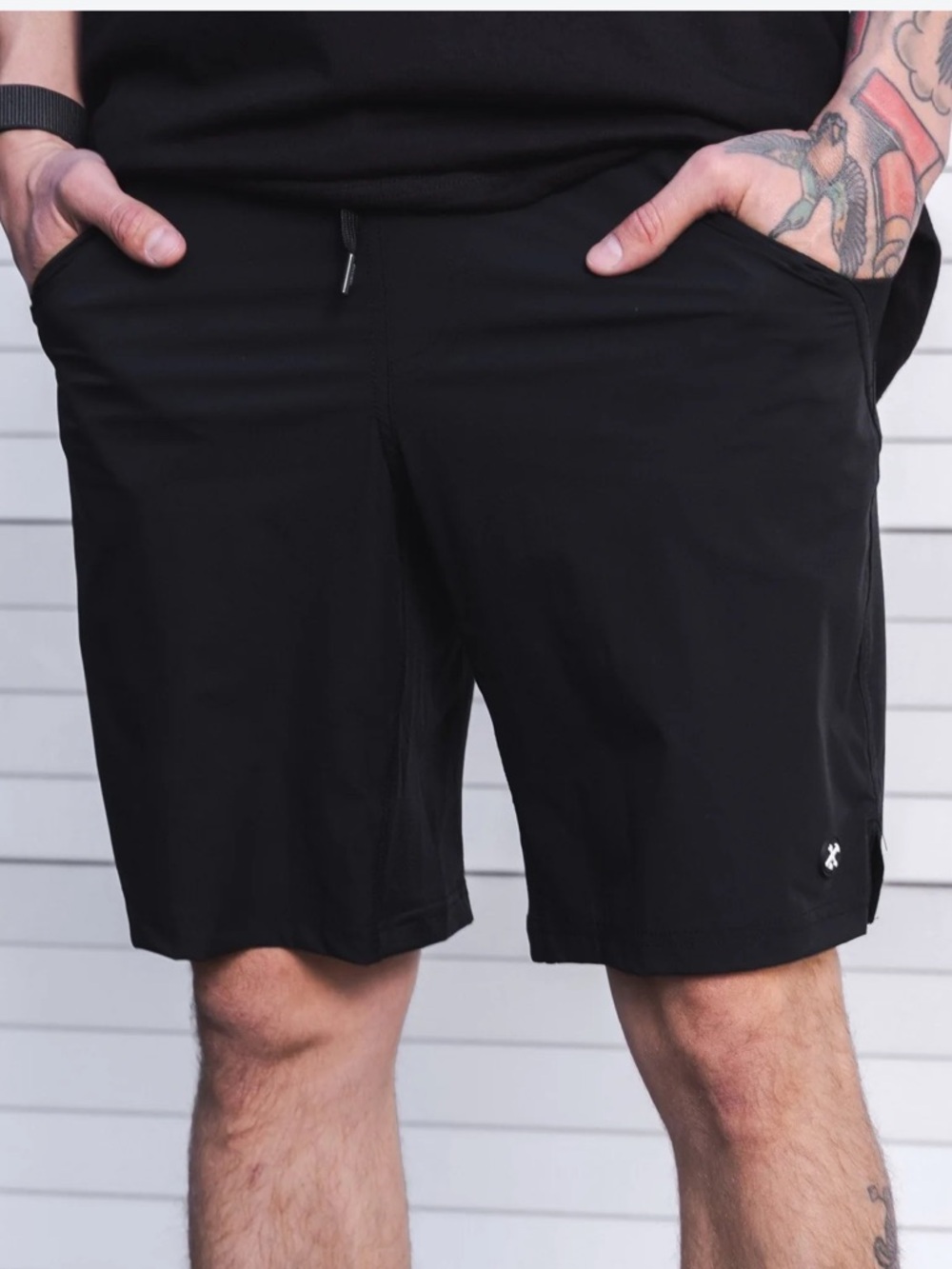 DIXXON Black Men's Athletic Performance Shorts 9in seam
